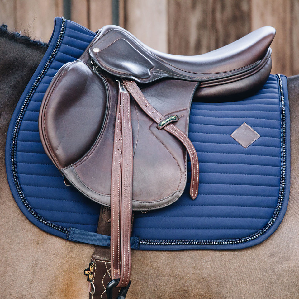 Kentucky Horsewear Pearls Jumping Saddle Cloth - Navy