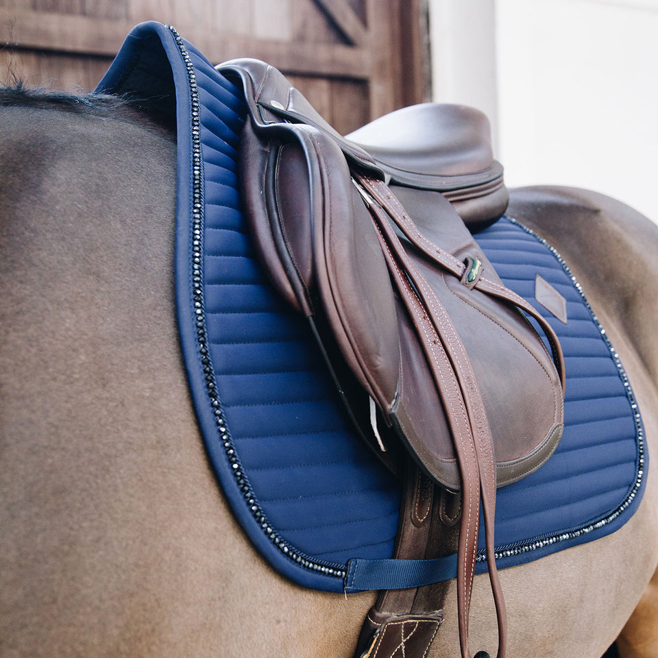 Kentucky Horsewear Pearls Jumping Saddle Cloth - Navy
