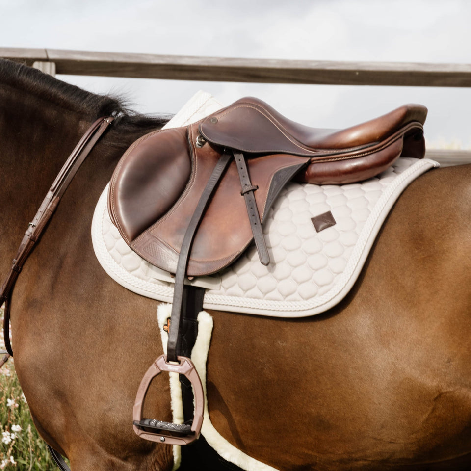 Kentucky Horsewear Plaited Cord Jumping Saddle Cloth - Beige