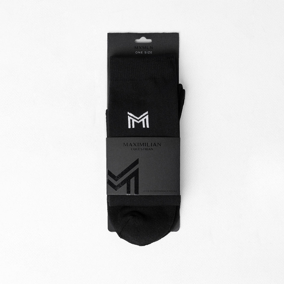 Maximilian Equestrian Flag Riding Socks - Black