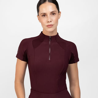 Maximilian Equestrian Frame Short Sleeve Base Layer - Burgundy
