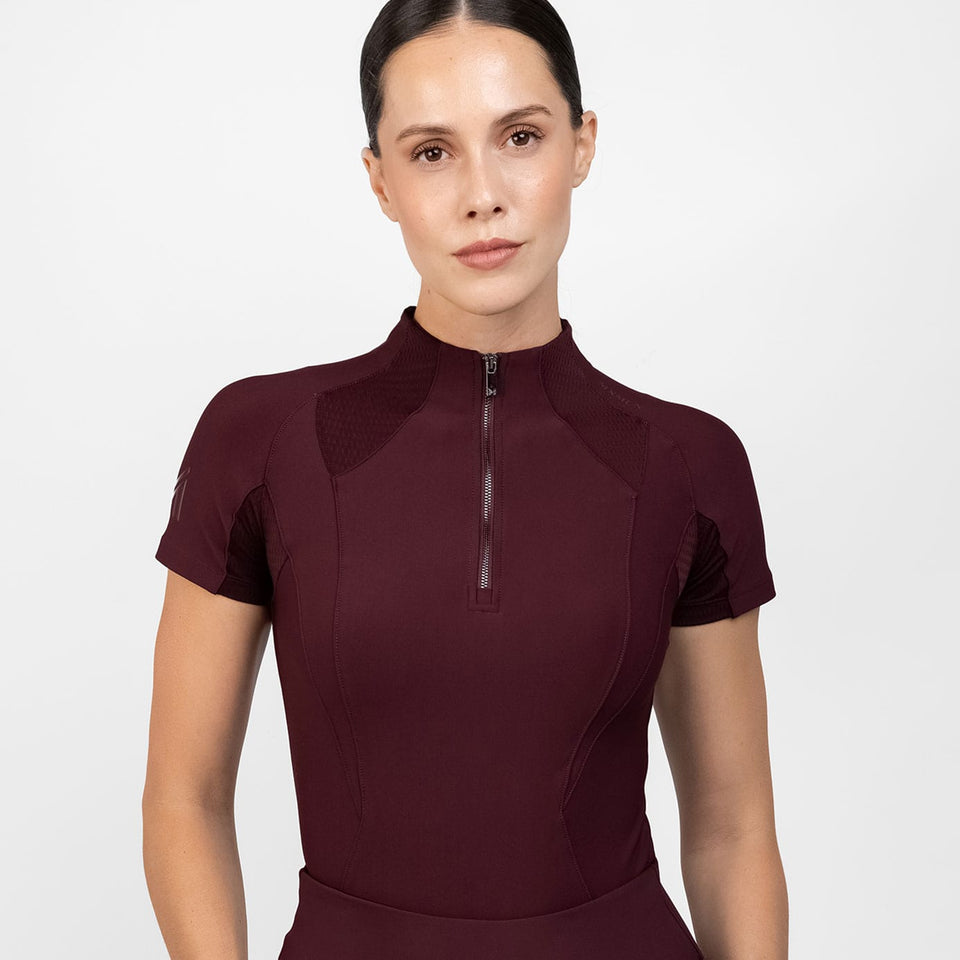 Maximilian Equestrian Frame Short Sleeve Base Layer - Burgundy