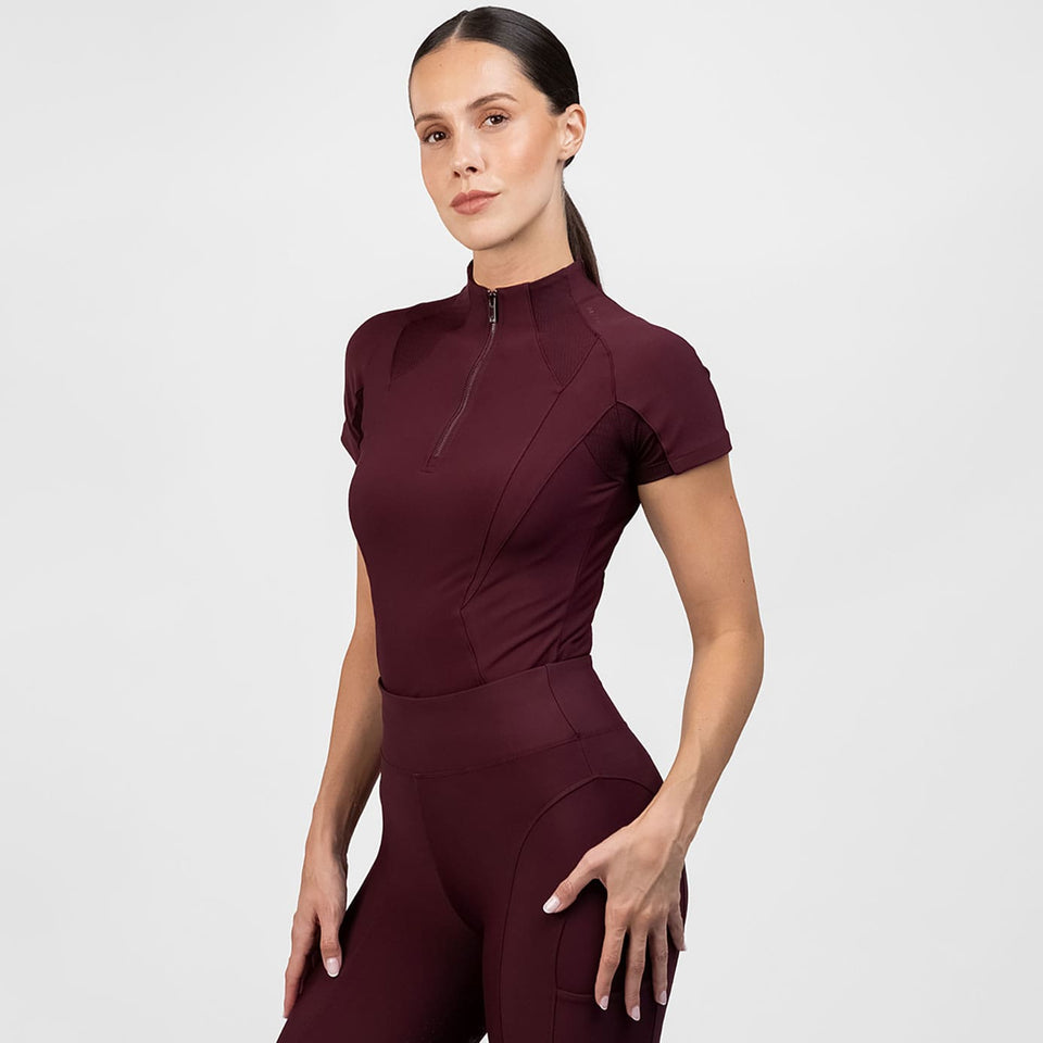 Maximilian Equestrian Frame Short Sleeve Base Layer - Burgundy