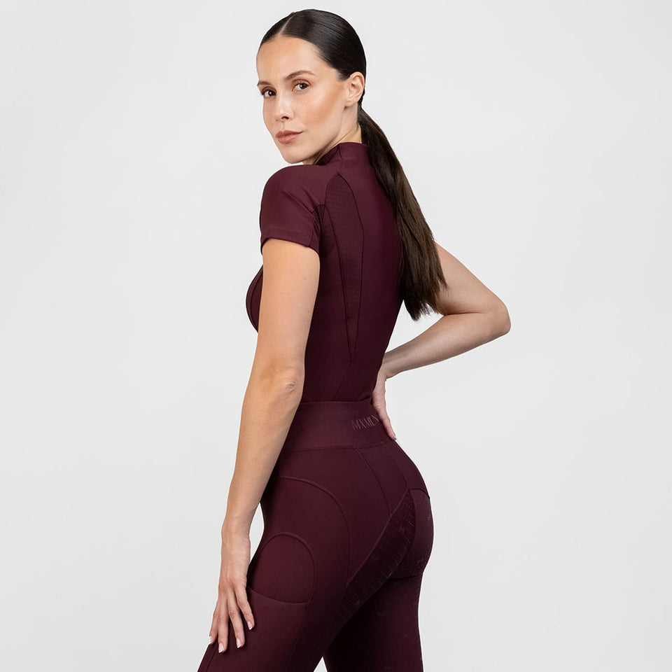 Maximilian Equestrian Frame Short Sleeve Base Layer - Burgundy
