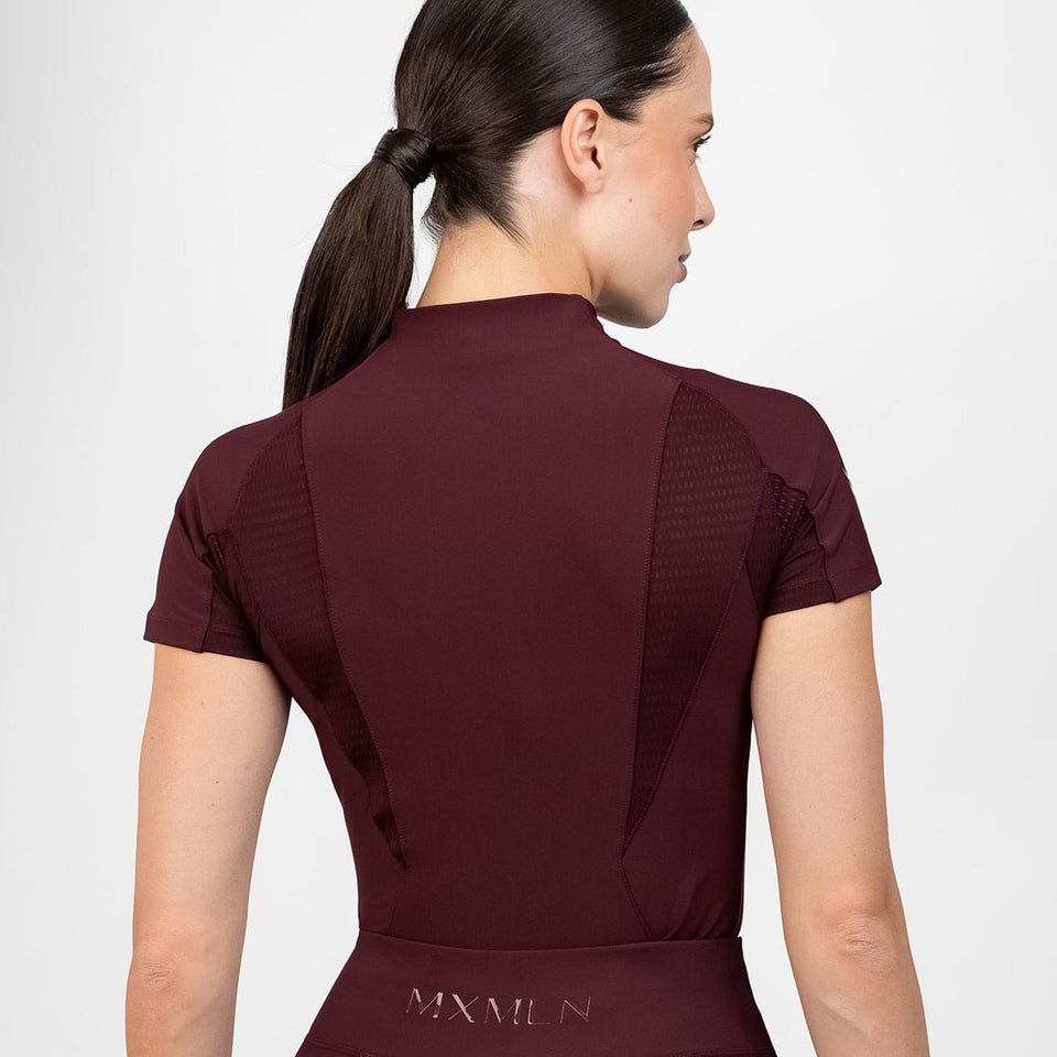 Maximilian Equestrian Frame Short Sleeve Base Layer - Burgundy