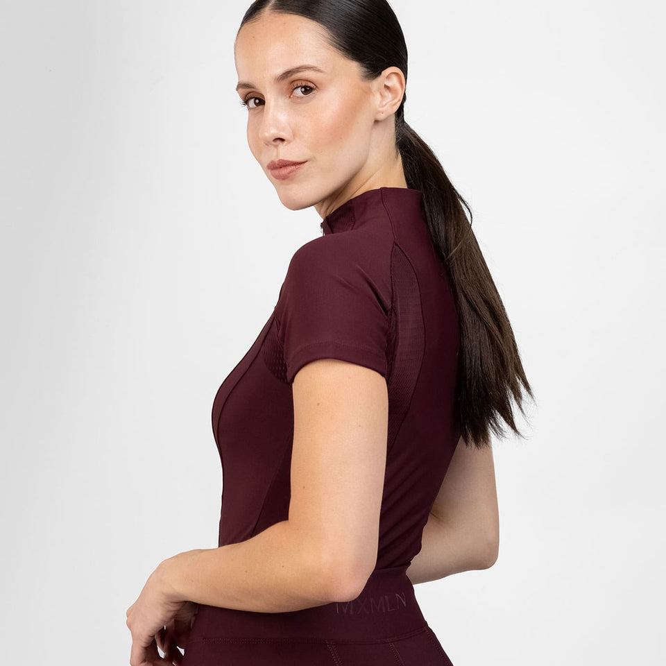 Maximilian Equestrian Frame Short Sleeve Base Layer - Burgundy