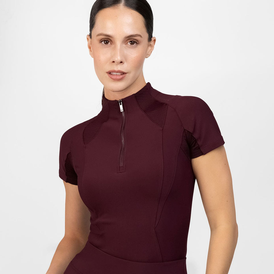 Maximilian Equestrian Frame Short Sleeve Base Layer - Burgundy