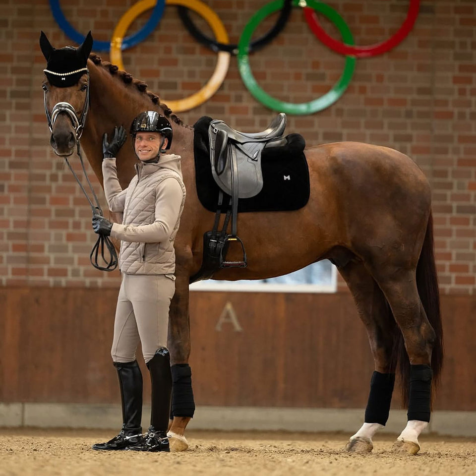 Maximilian Equestrian Velvet Dressage Saddle Cloth - Black