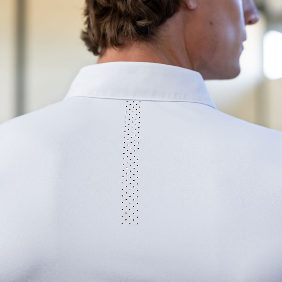 Maximilian Equestrian Men's Active Short Sleeve Show Shirt - White