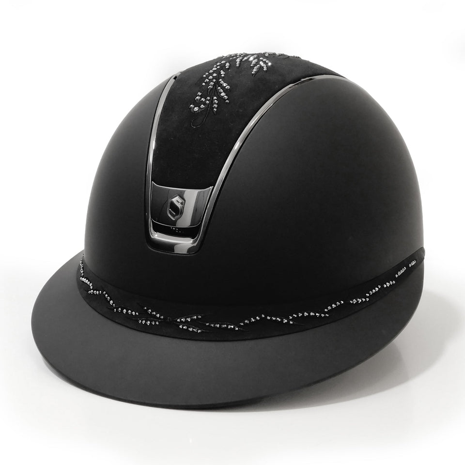 Samshield Helmets Samshield V2 Miss Shield Black Helmet with Swarovski Crystal Flower ...