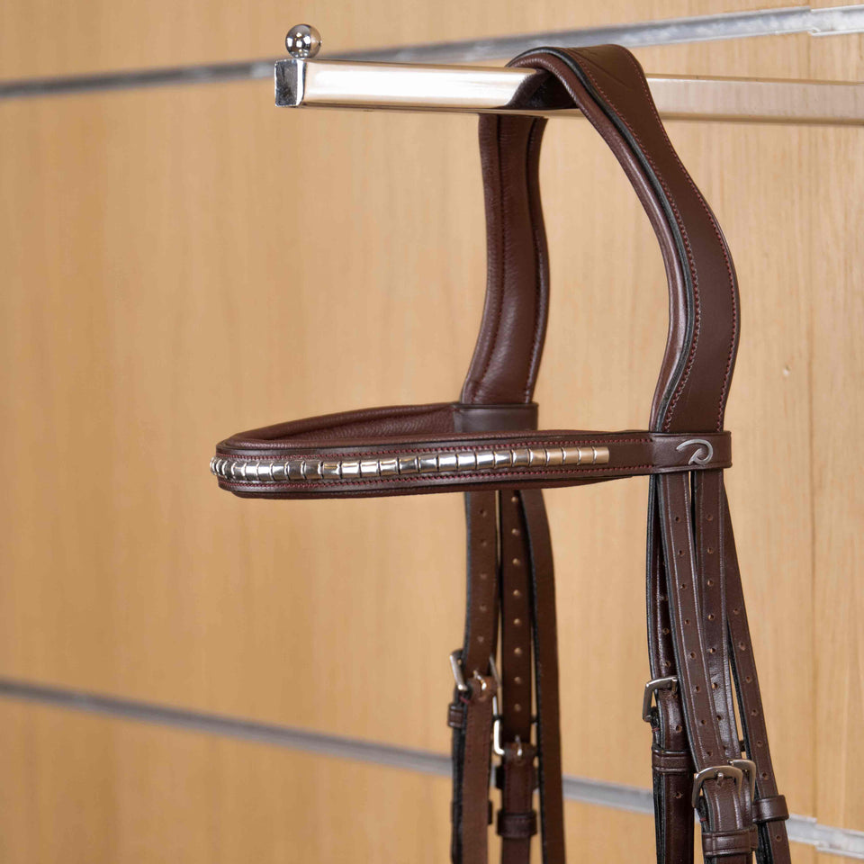 Dy'on New English Silver Clincher Browband - Brown