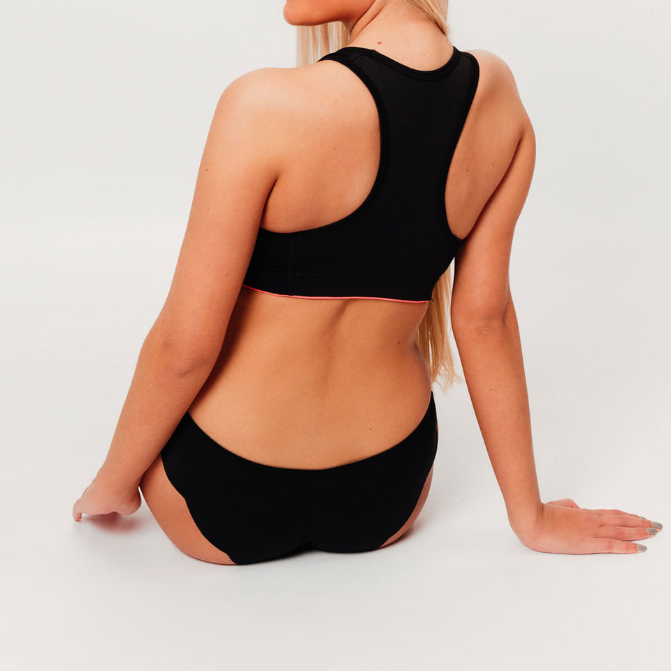 Nixi Body Sarah Sporty Low Cut Knickers - Light Absorbency - Black