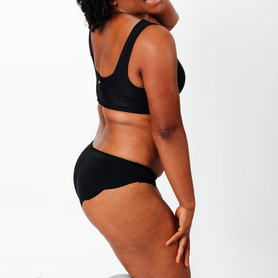 Nixi Body Sarah Sporty Low Cut Knickers - Light Absorbency - Black