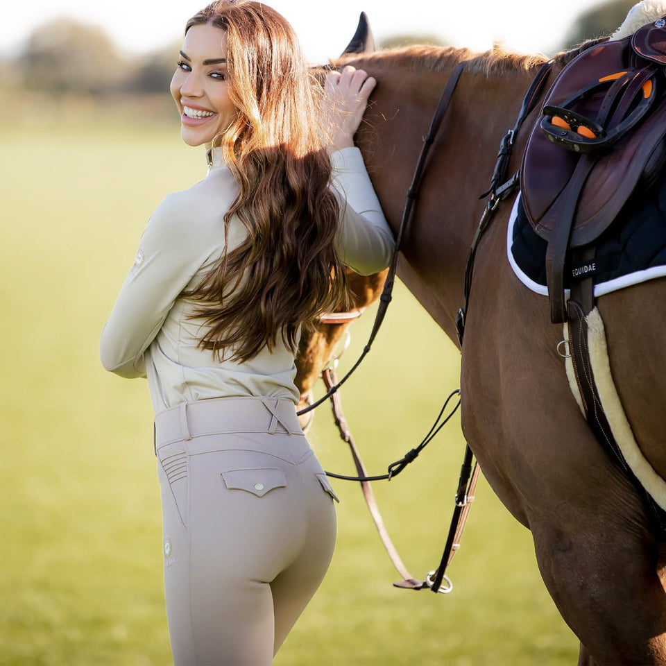Equidae London Penelope High Rise Knee Grip Breeches - Taupe