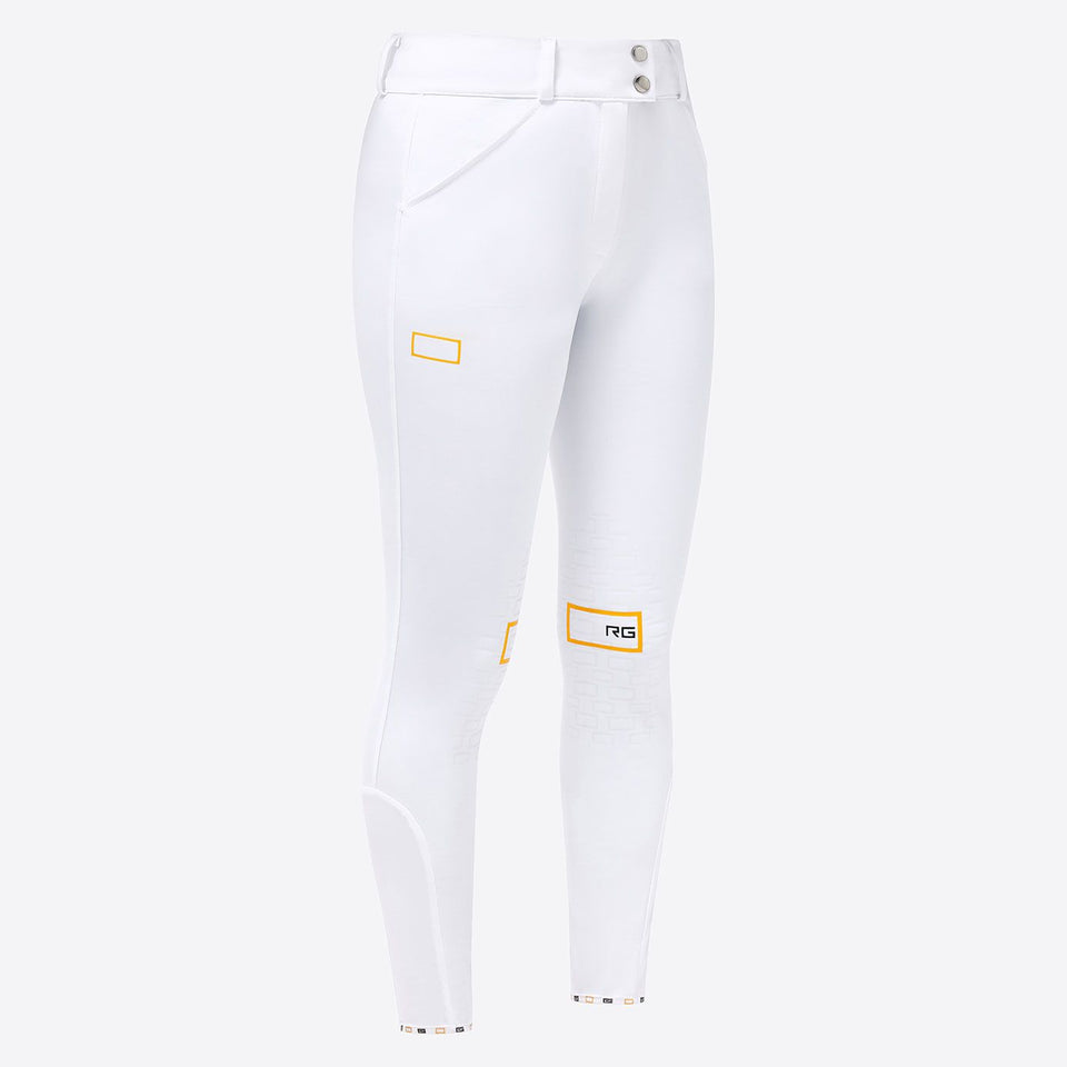 Rider's Gene High Waist Knee Grip Breeches - White