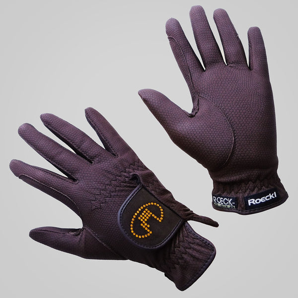 Roeckl Lisboa – Gants D'Équitation Femme En Cuir Synthétique ROECK-GRIP Avec Cristaux Swarovski, Touchscreen & Lavables