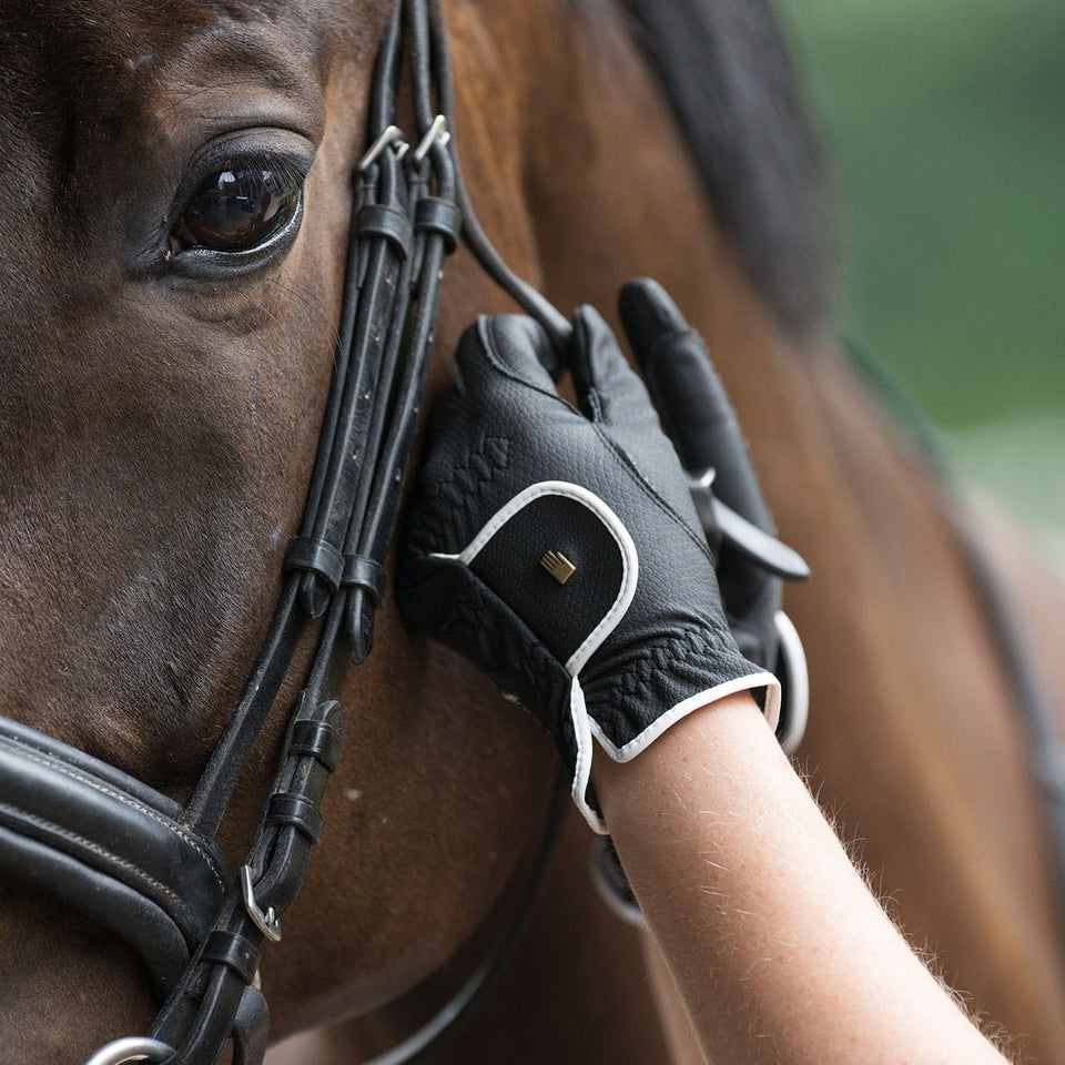 Roeckl Lona Two-Tone Riding Gloves - Black/White