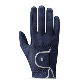 Roeckl Lona Two-Tone Riding Gloves - Navy/Silver
