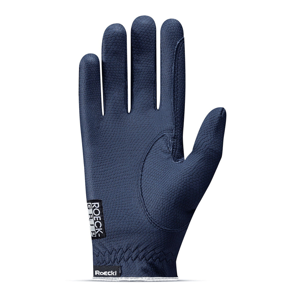 Roeckl Lona Two-Tone Riding Gloves - Navy/Silver
