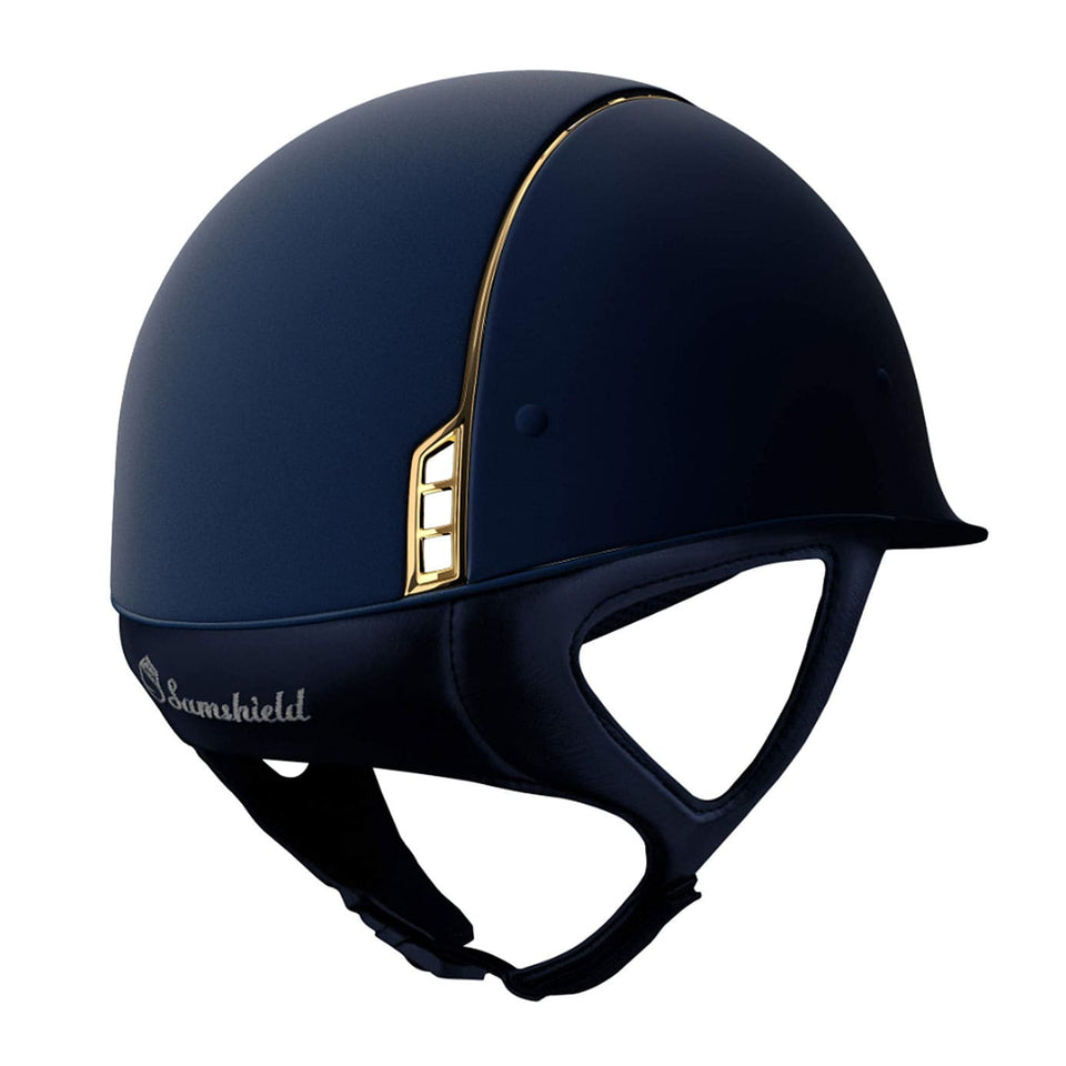 Samshield V1 Navy Shadowmatt with Gold Chrome Trim