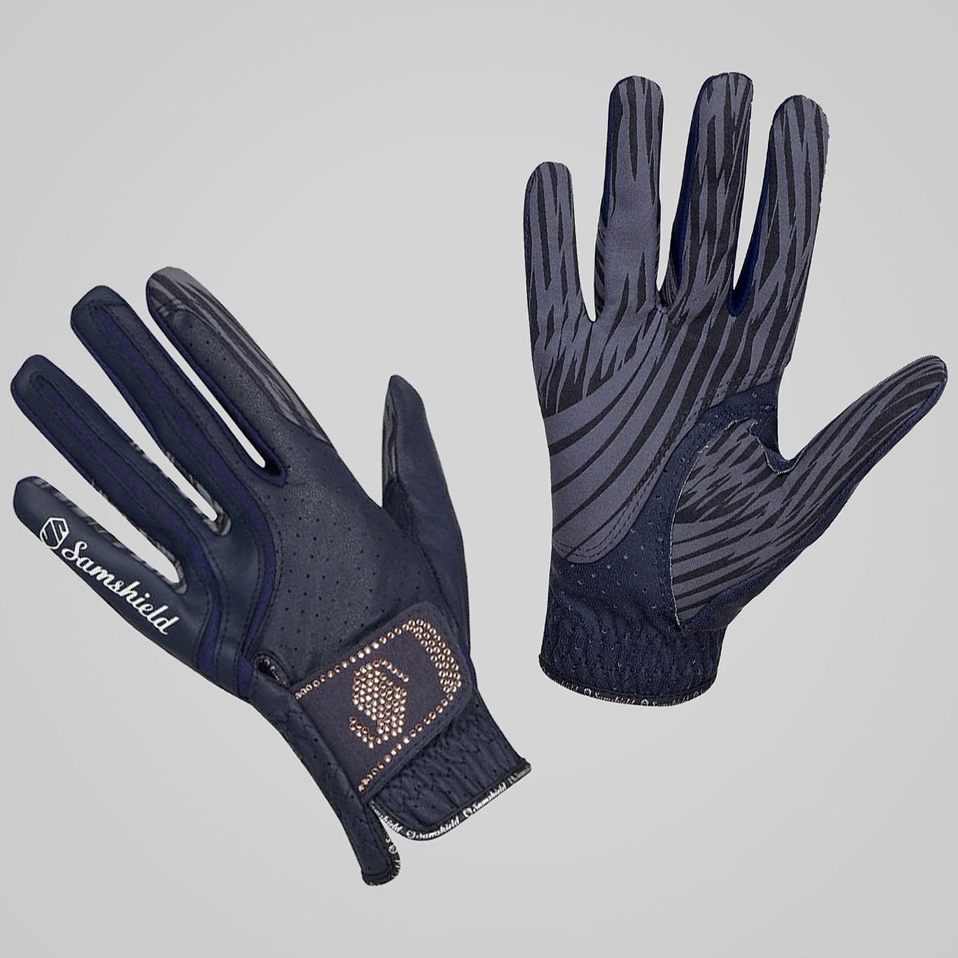 Samshield V-Skin Swarovski Gloves Navy/Rose Gold Size: 7.5