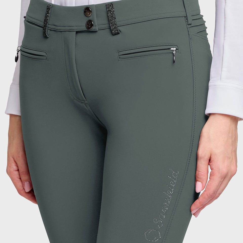 Samshield Adele Crystal Fabric Breeches - Dark Forest