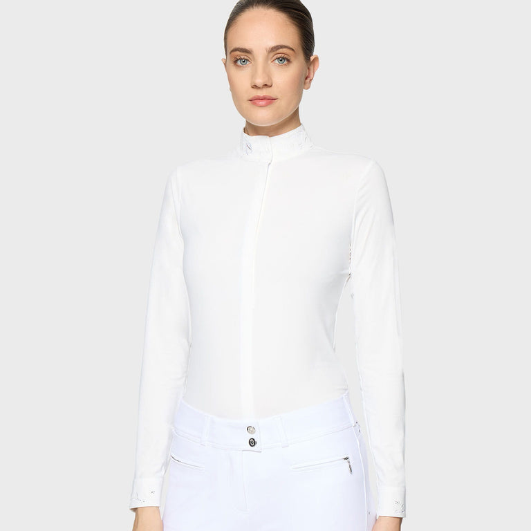 Samshield Aline Floral Long Sleeve Show Shirt - White
