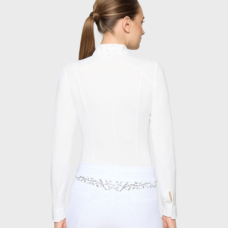 Samshield Aline Floral Long Sleeve Show Shirt - White
