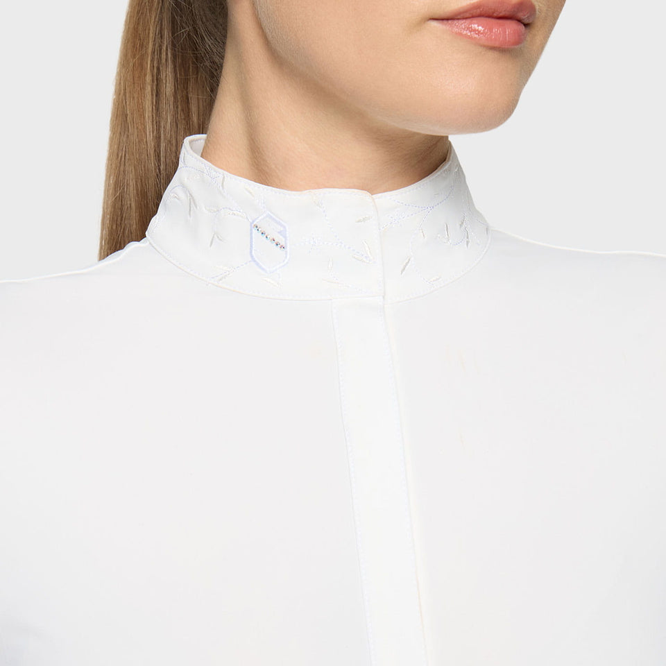 Samshield Aline Floral Long Sleeve Show Shirt - White