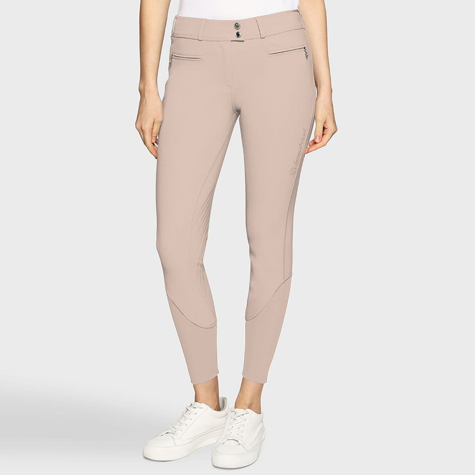 Samshield Chloe Metal Dots Knee Grip Breeches - Powder Pink