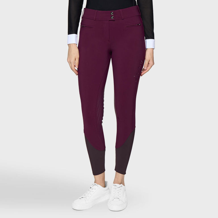 Samshield Clara Floral Knee Grip Breeches - Plum