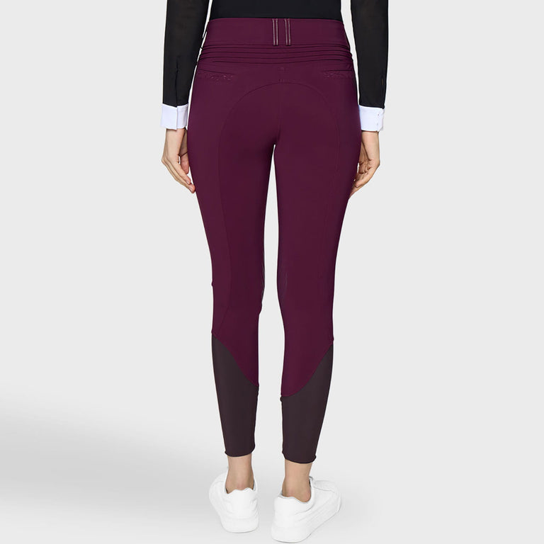 Samshield Clara Floral Knee Grip Breeches - Plum