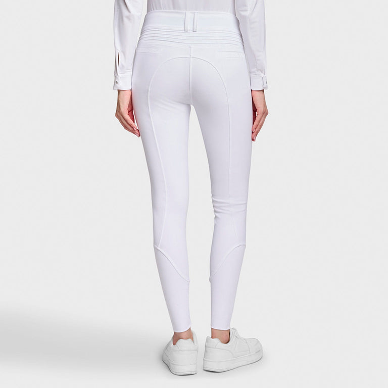 Samshield Clara Floral Knee Grip Breeches - White