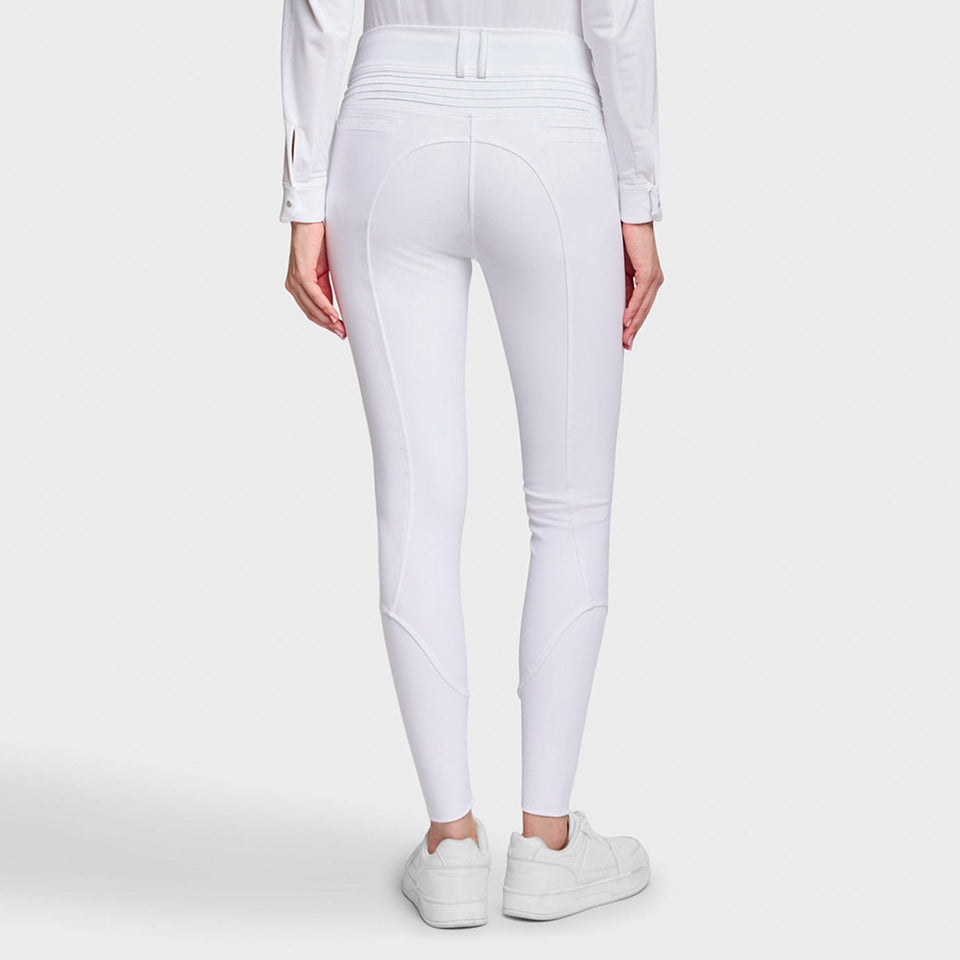 Samshield Clara Floral Knee Grip Breeches - White