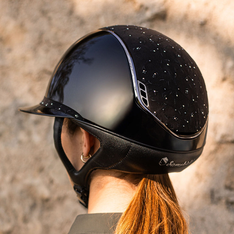 Samshield V2 Miss Shield Black Shadowglossy with Floral Top and Band