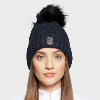 Samshield Nora Crystal Intarsia Bobble Hat - Navy