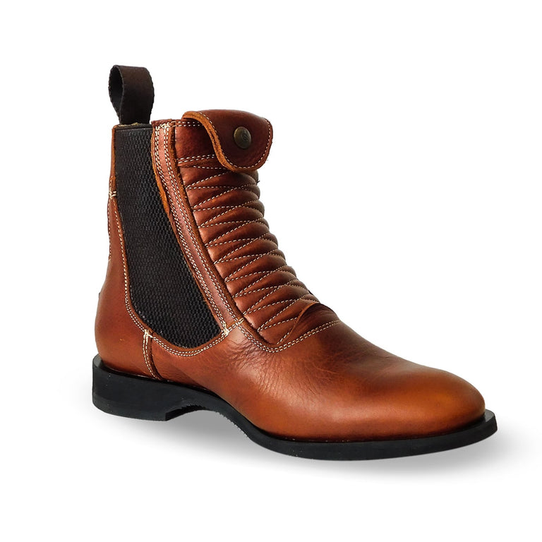AK - Gambali in pelle pieno fiore con cerniera laterale, per equitazione, con pannelli elastici per una vestibilità aderente e comfort, attrezzatura AK - Gambali in pelle pieno fiore con cerniera laterale, per equitazione, con pannelli elastici per una vestibilità aderente e comfort, attrezzatura