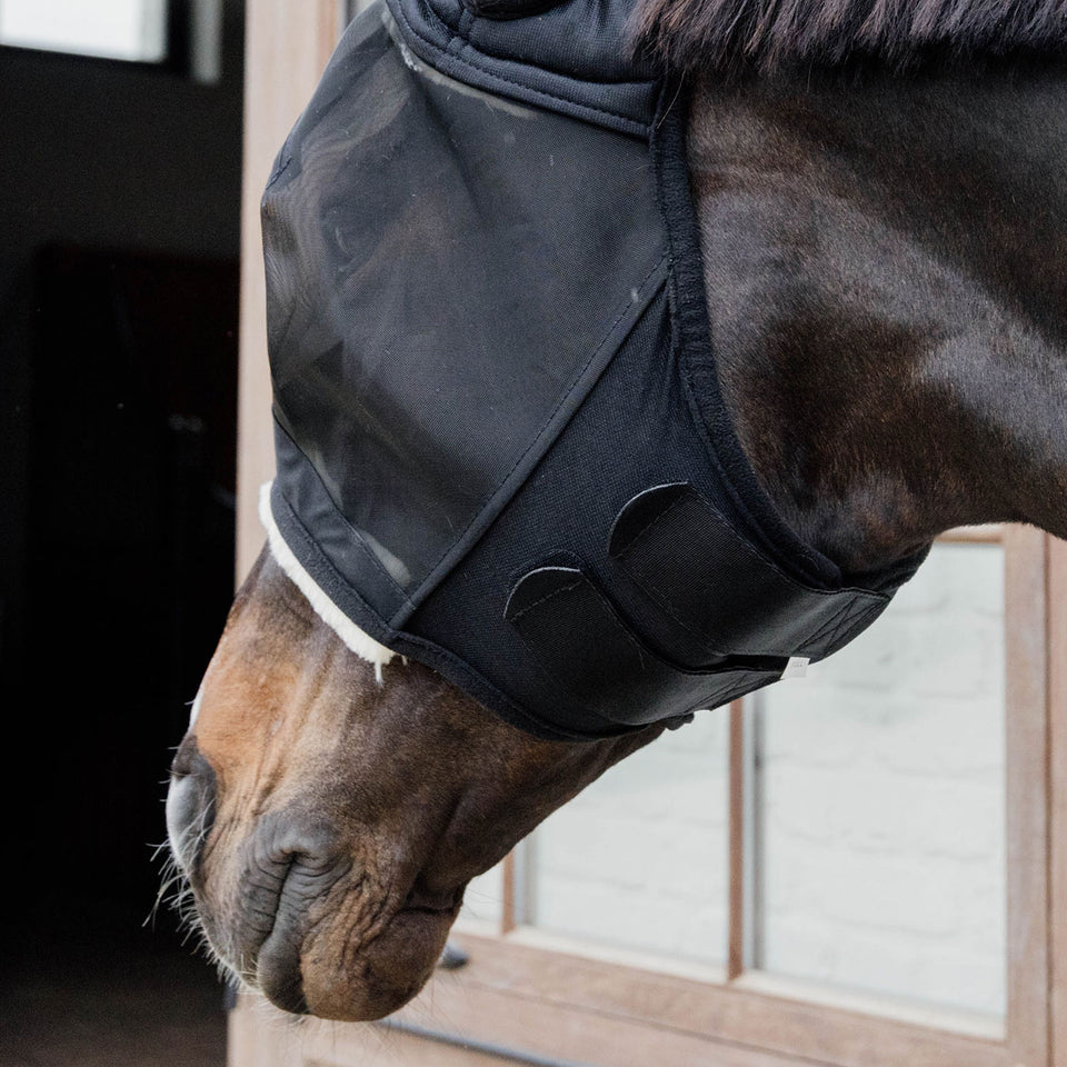 Kentucky Horsewear Skin Friendly Fly Mask with Ears - Black