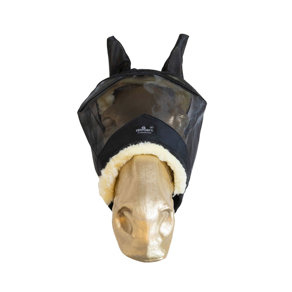 Kentucky Horsewear Skin Friendly Fly Mask with Ears - Black