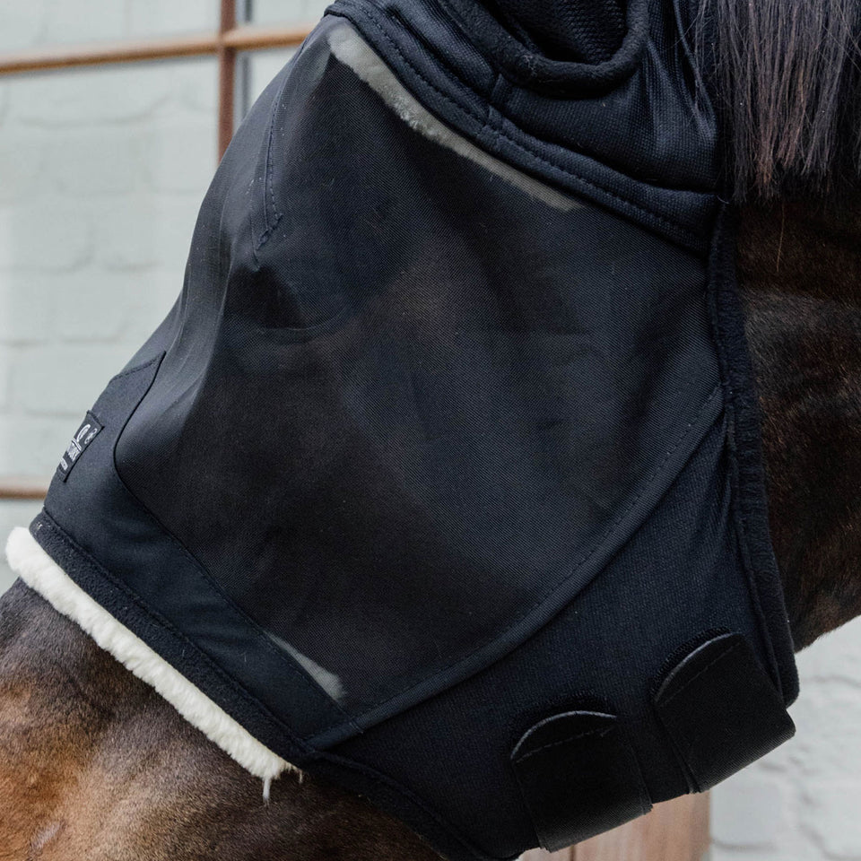 Kentucky Horsewear Skin Friendly Fly Mask with Ears - Black