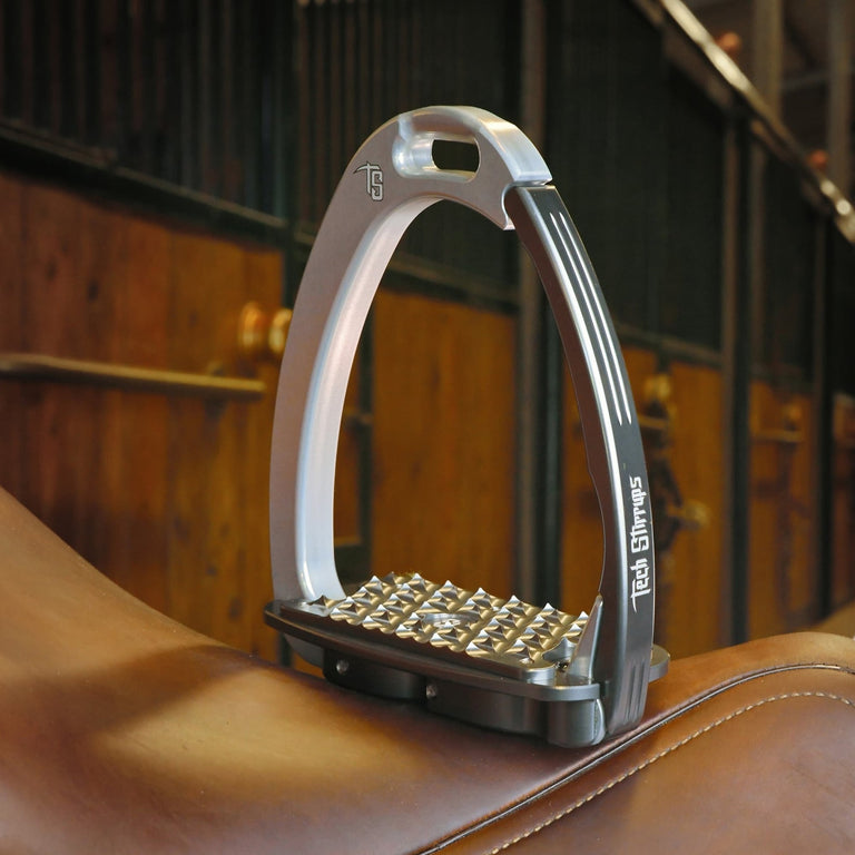 Tech Stirrups Venice Evo Flat Stirrups - Titanium/Silver