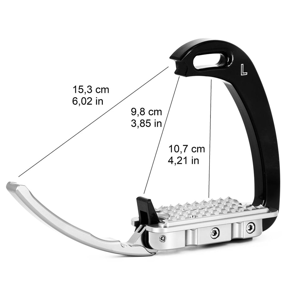 Tech Stirrups Venice Children Stirrups - Black/Silver