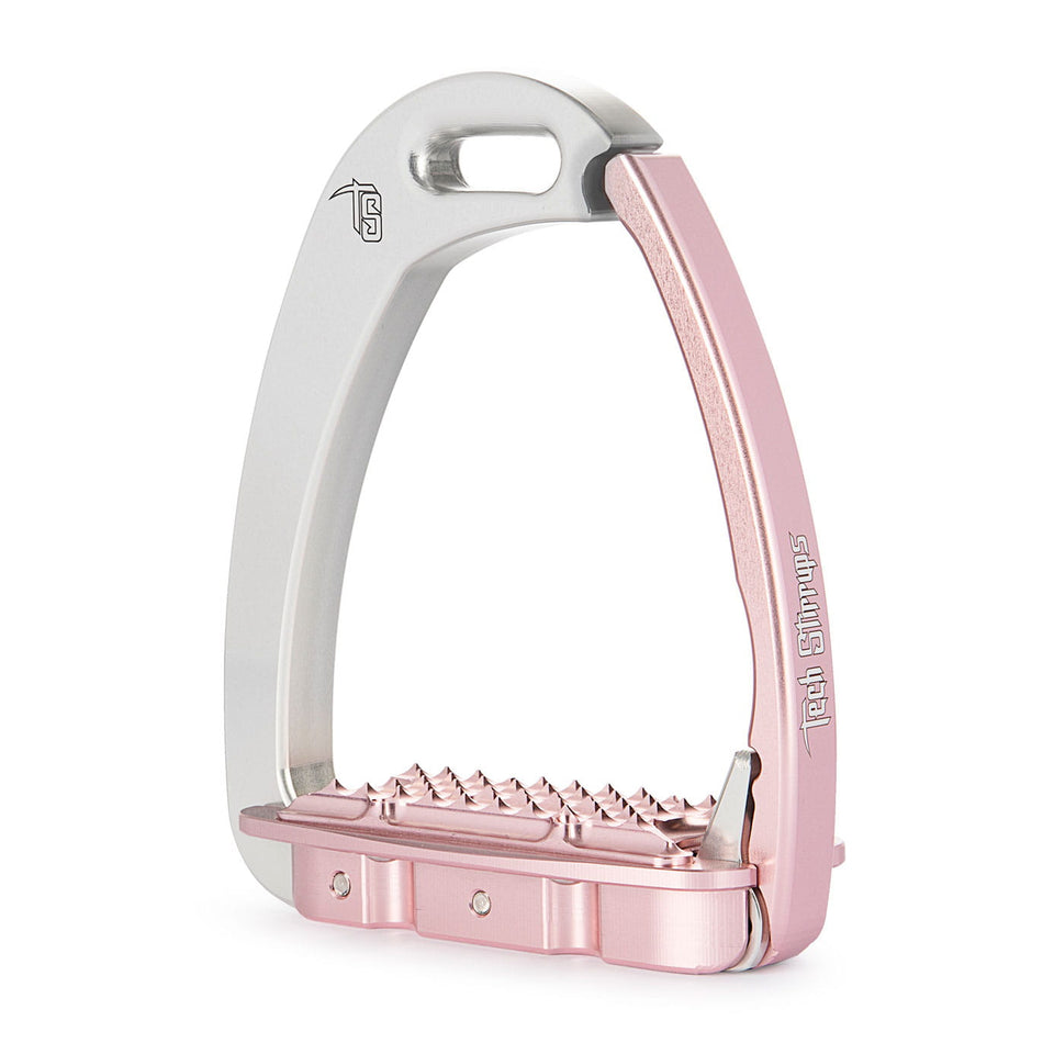 Tech Stirrups Venice Children Stirrups - Silver/Pink