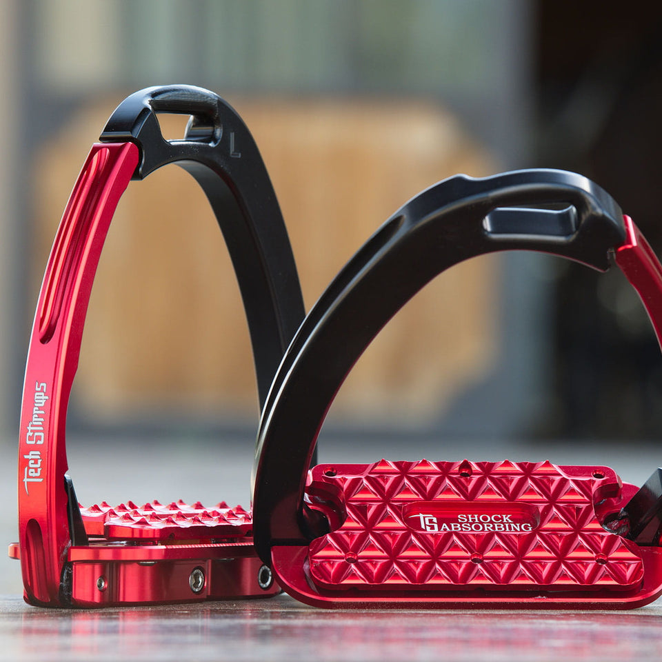 Tech Stirrups Venice Plus Evo Stirrups - Black/Red