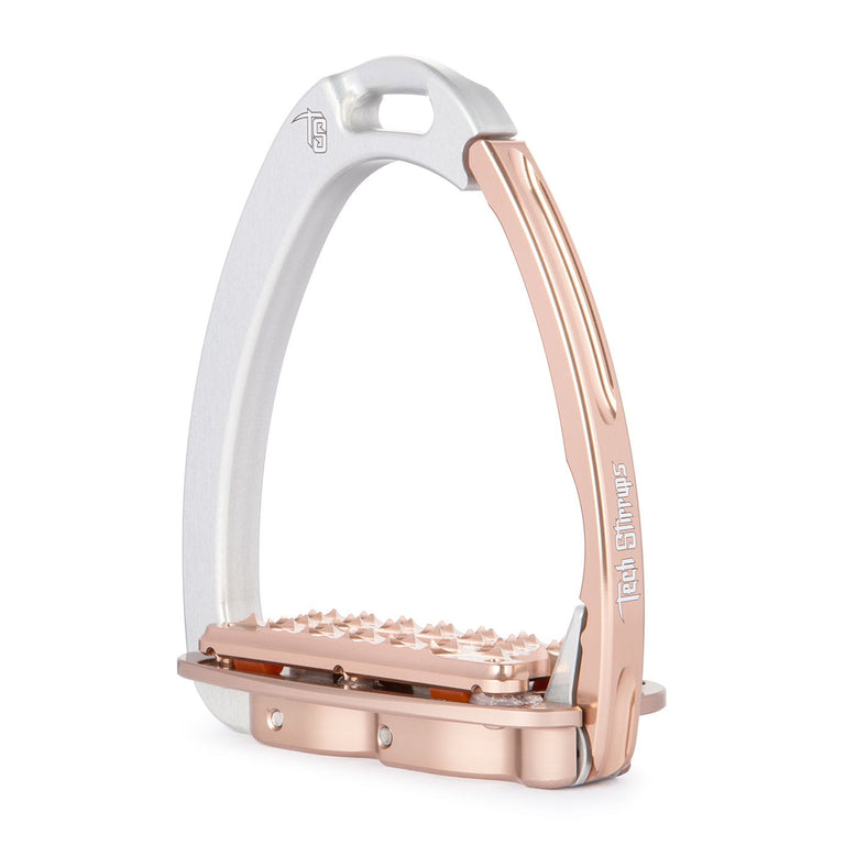 Tech Stirrups Venice Plus Evo Stirrups - Silver/Rose Gold
