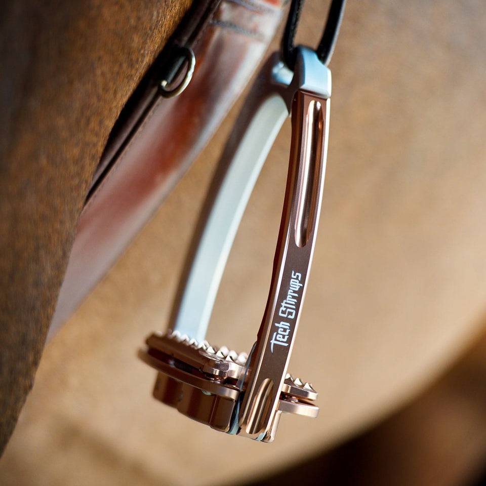 Tech Stirrups Venice Plus Evo Stirrups - Silver/Rose Gold