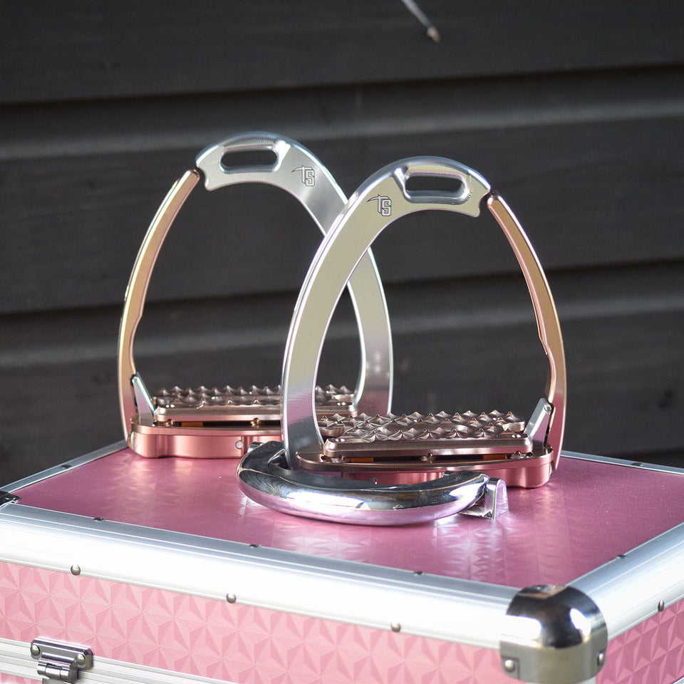 Tech Stirrups Venice Plus Evo Stirrups - Silver/Rose Gold