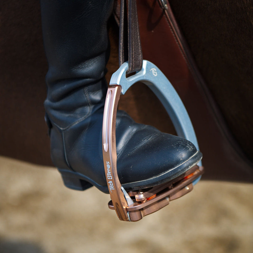 Tech Stirrups Venice Plus Evo Stirrups - Silver/Rose Gold