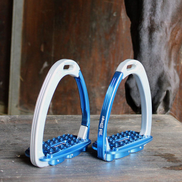 Tech Stirrups Venice Evo Sloped Stirrups - Silver/Blue