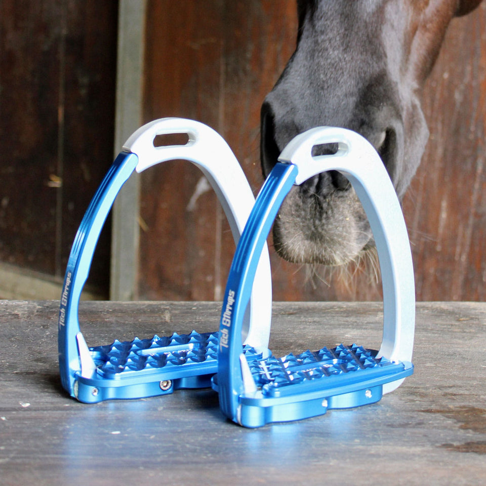 Tech Stirrups Venice Evo Sloped Stirrups - Silver/Blue